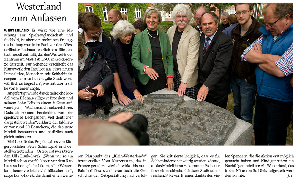 Tastmodell der Westerländer Innenstadt