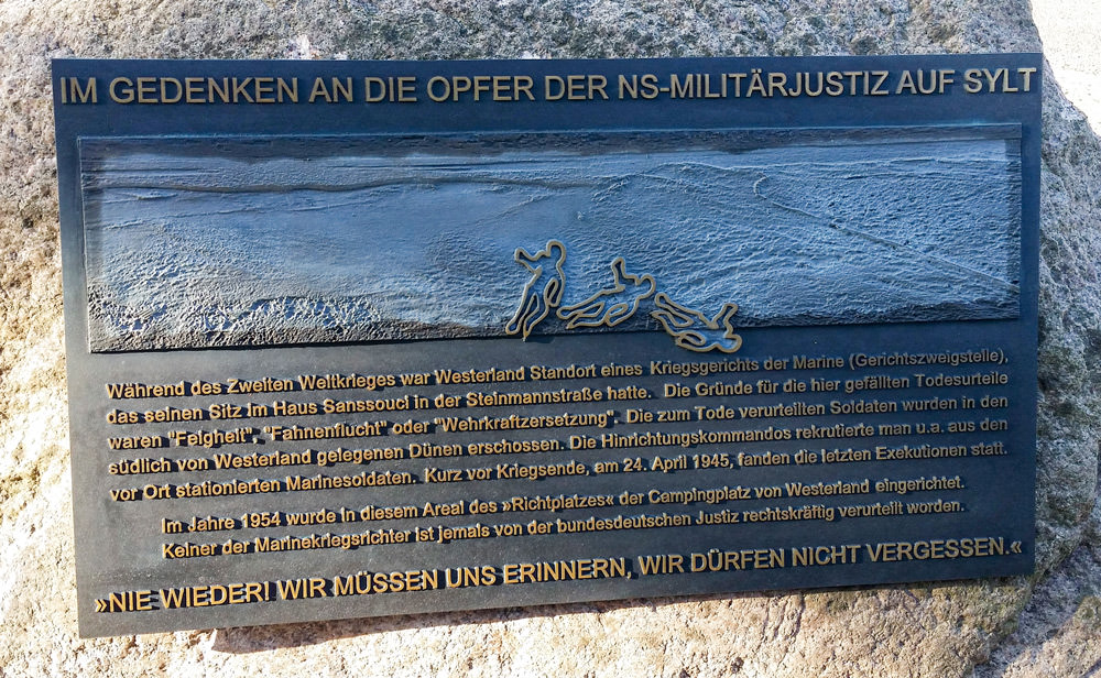 Gedenkstein für die Opfer der Wehrmachtsjustiz.